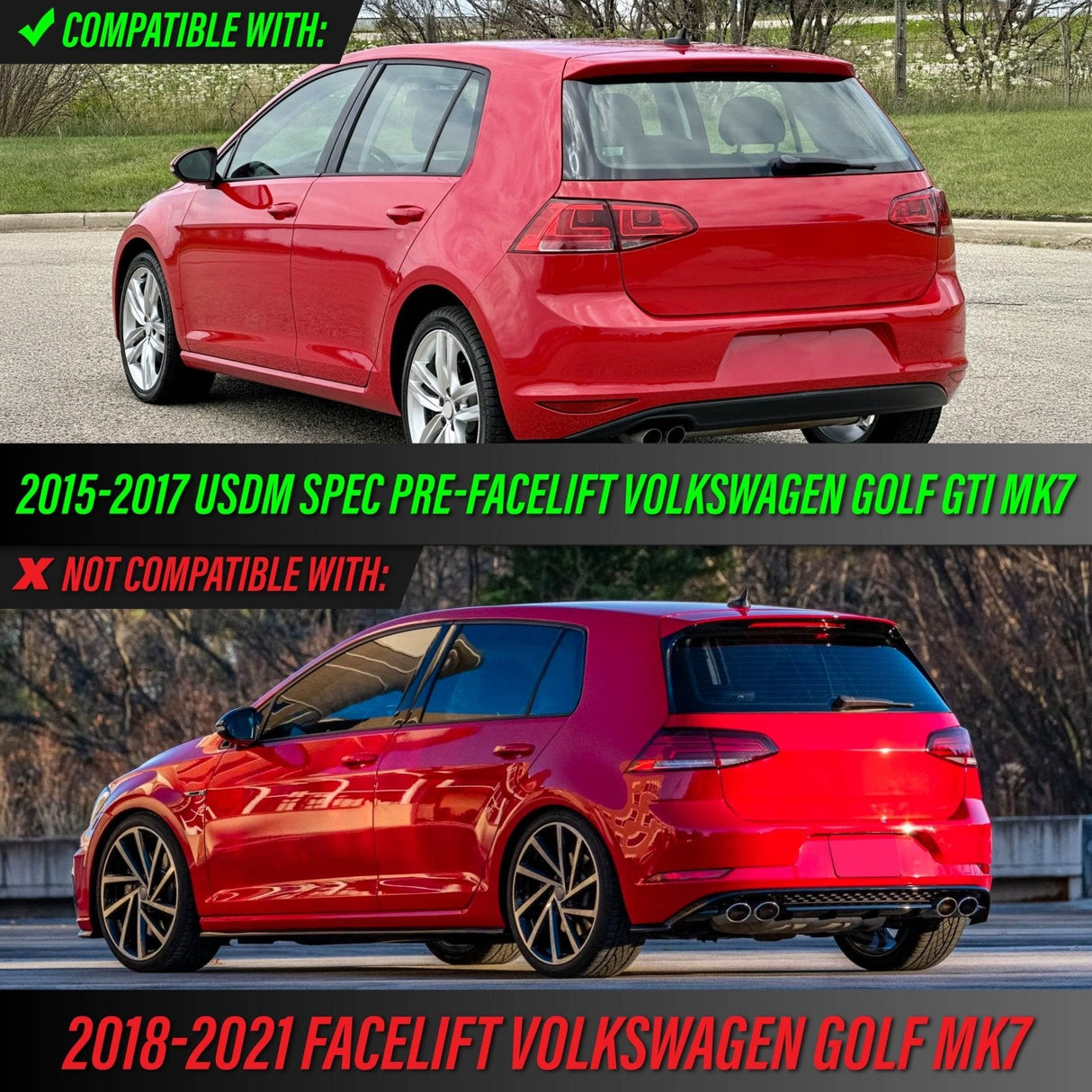 2015-2017 Volkswagen Golf Depo Ecode All Clear 4pc Tail Light Set
