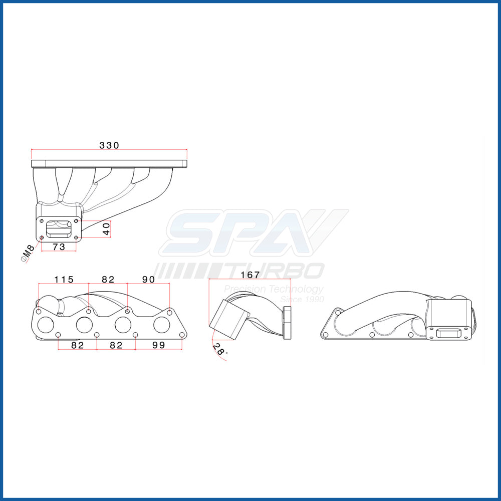 VW Polo 6N2 / 1.4L / 1.6L 8V AUD AKK T25 turbo manifold