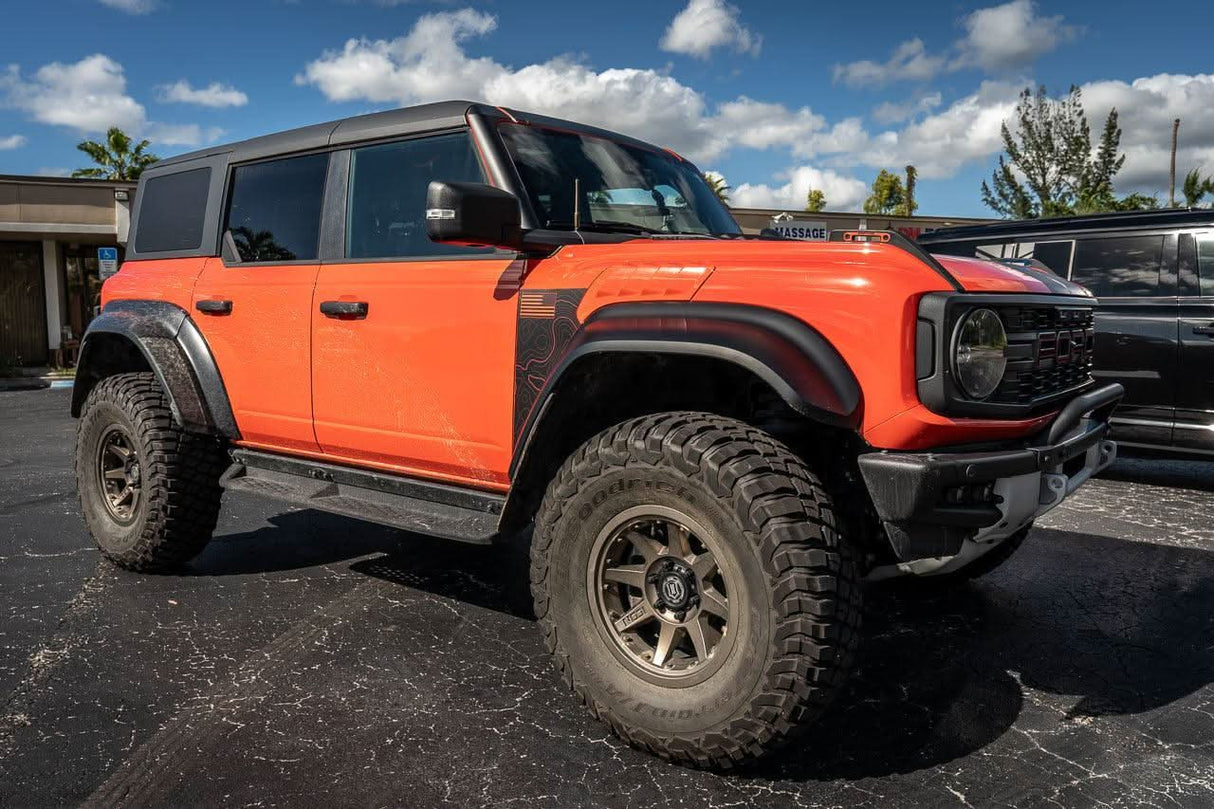 Topo American Flag Fender Overlays (Clear) - 2022+ Bronco Raptor