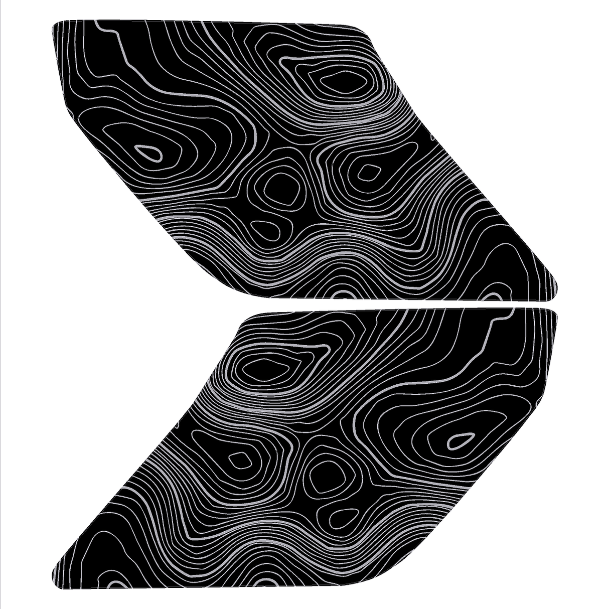 Topo Interior Lower Front Door Card Insert Overlays (Printed Series) - 2021+ Bronco 4 Door