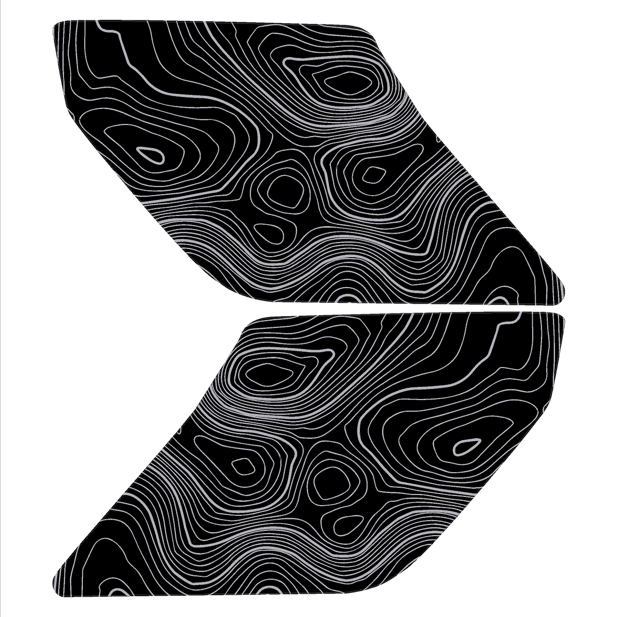 Topographic Interior Sun Visor Overlays - 2024+ Ranger Raptor (with Homelink)
