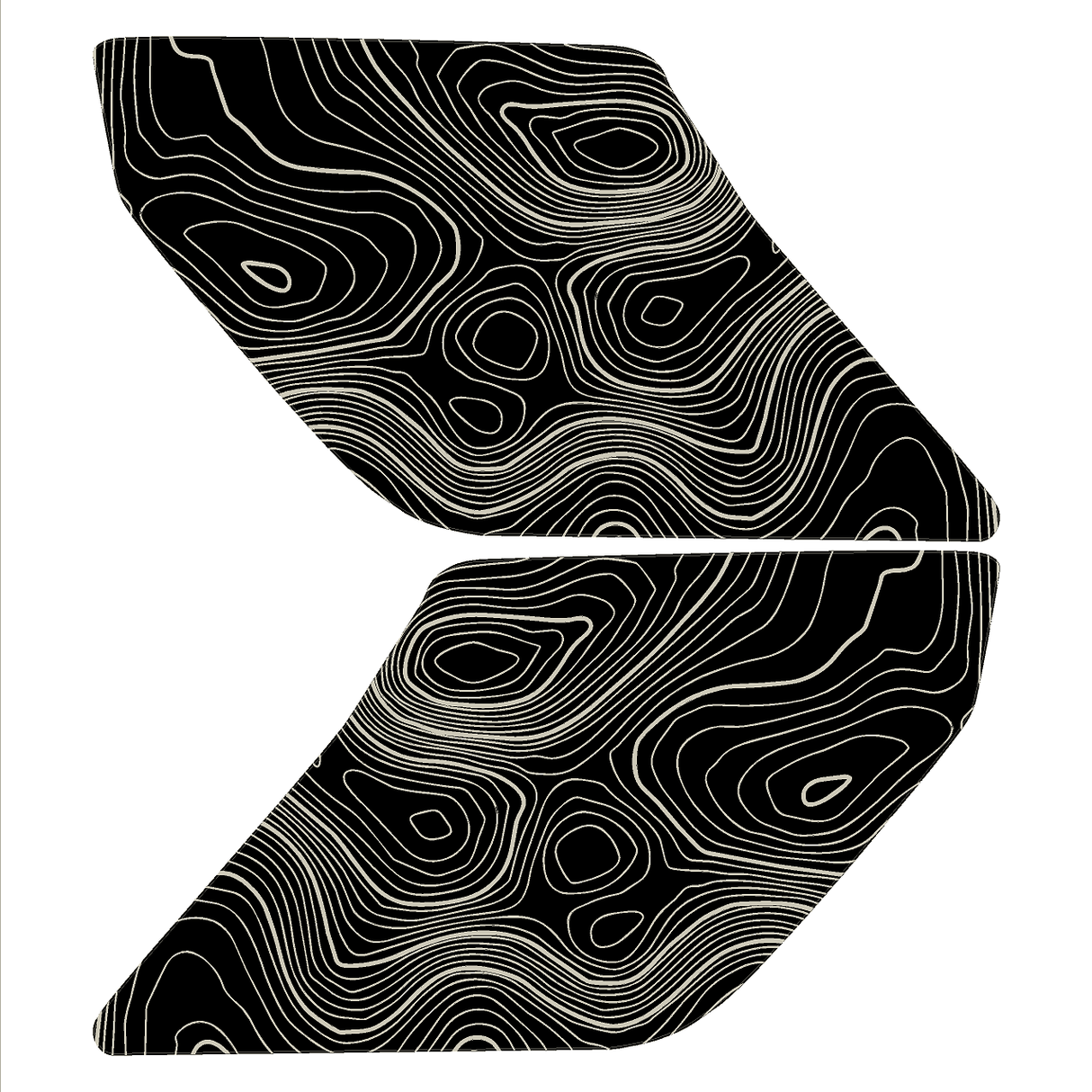 Topographic Interior Sun Visor Overlays - 2024+ Ranger Raptor (with Homelink)
