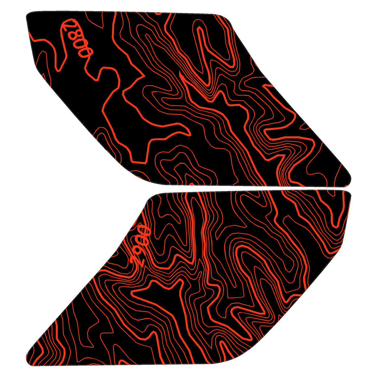 Topo Interior Sun Visor Overlays (Printed Series) - 2021+ Bronco (with Homelink)