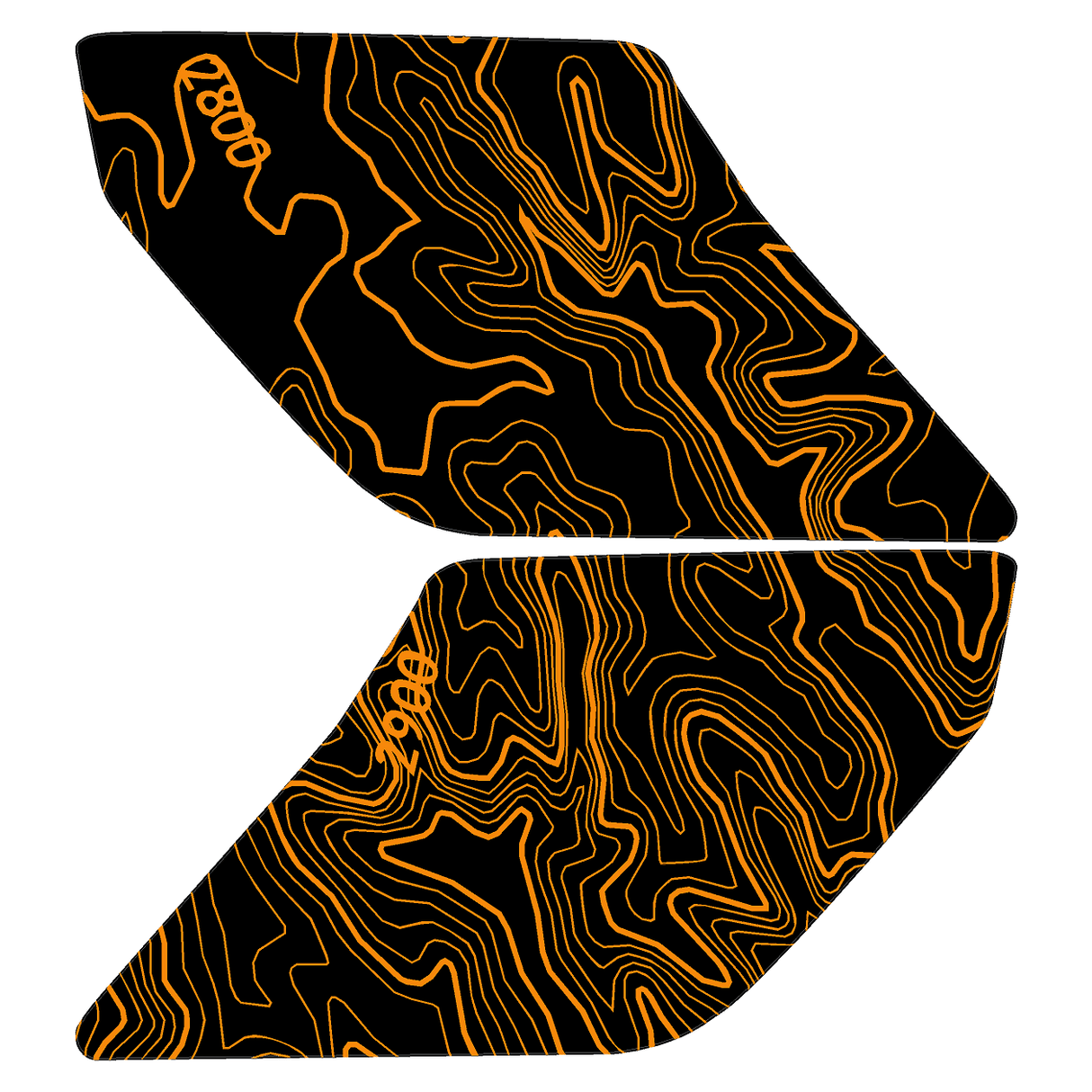 Topo Interior Lower Front Door Card Insert Overlays (Printed Series) - 2021+ Bronco 4 Door