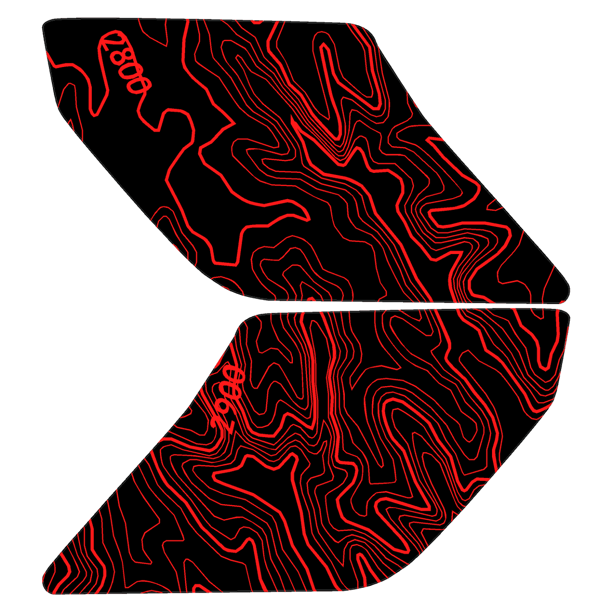 Topo Interior Sun Visor Overlays (Printed Series) - 2021+ Bronco (with Homelink)