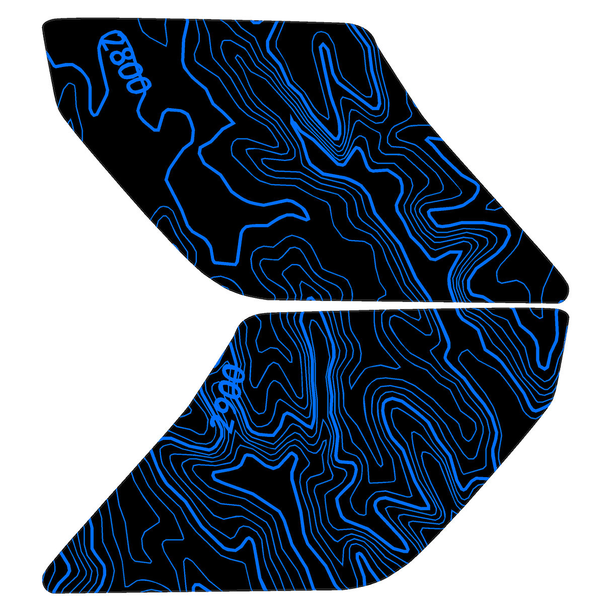 Topo Interior Sun Visor Overlays (Printed Series) - 2021+ Bronco (NO Homelink)