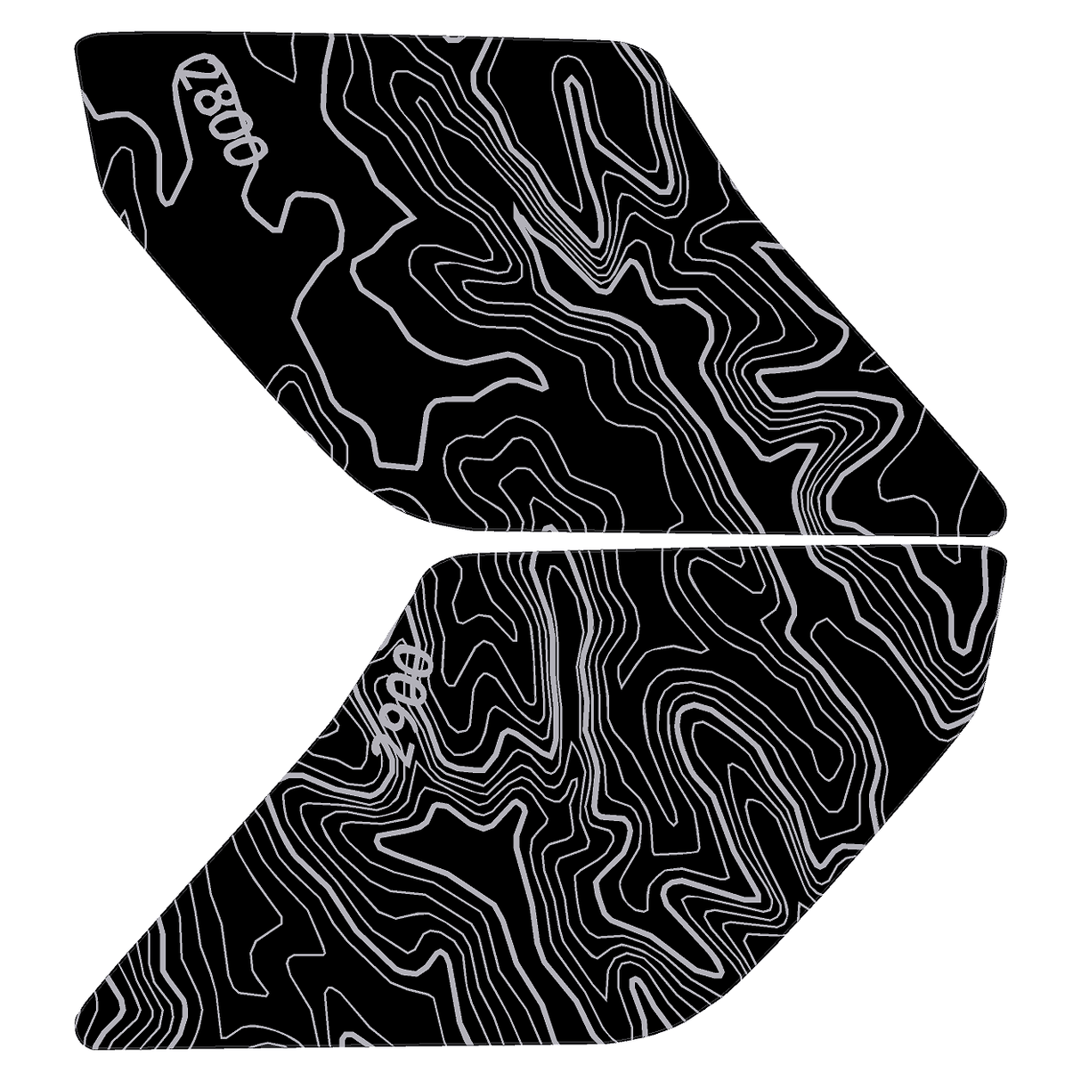 Topo Interior Sun Visor Overlays (Printed Series) - 2021+ Bronco (NO Homelink)