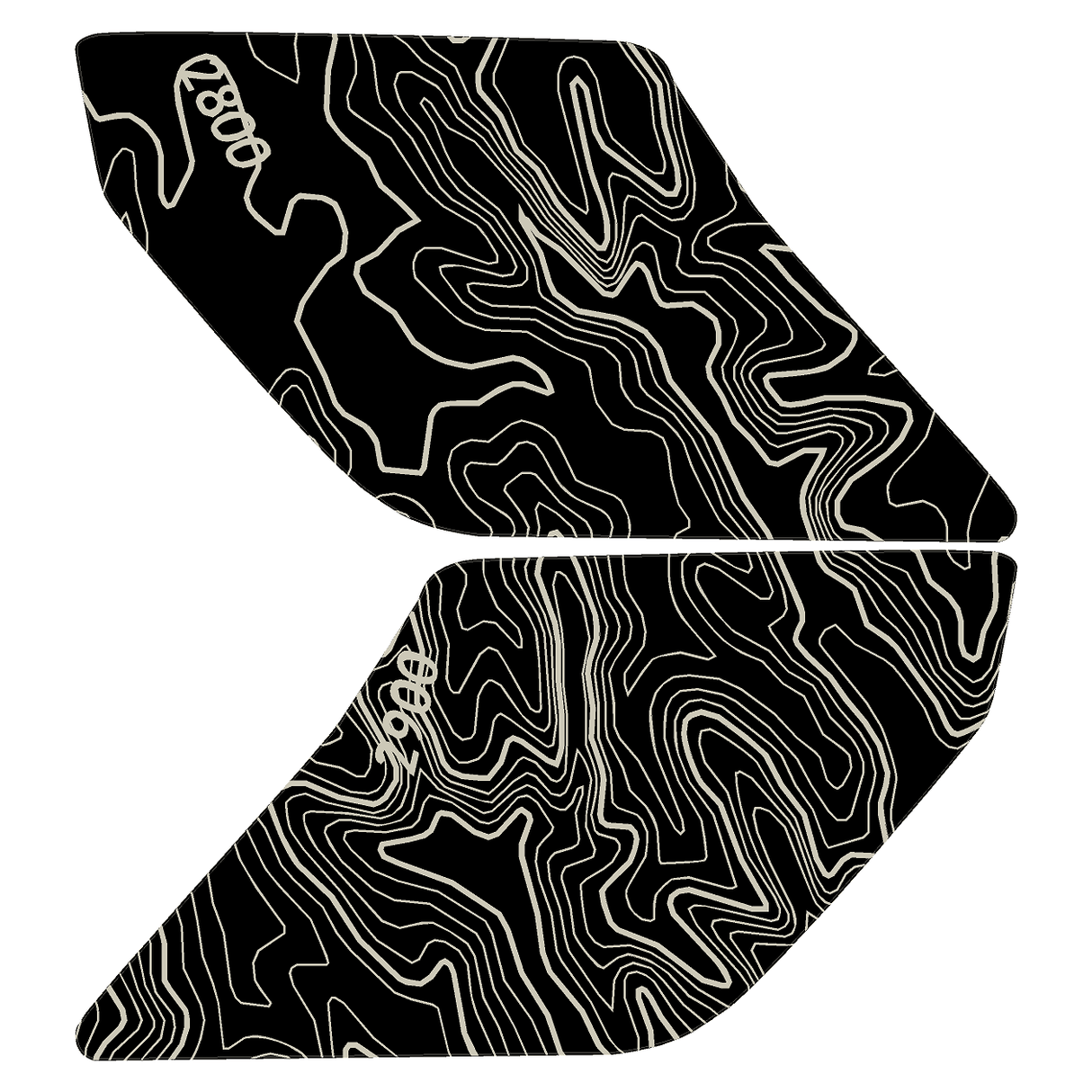 Topo Interior Lower Front Door Card Insert Overlays (Printed Series) - 2021+ Bronco 4 Door