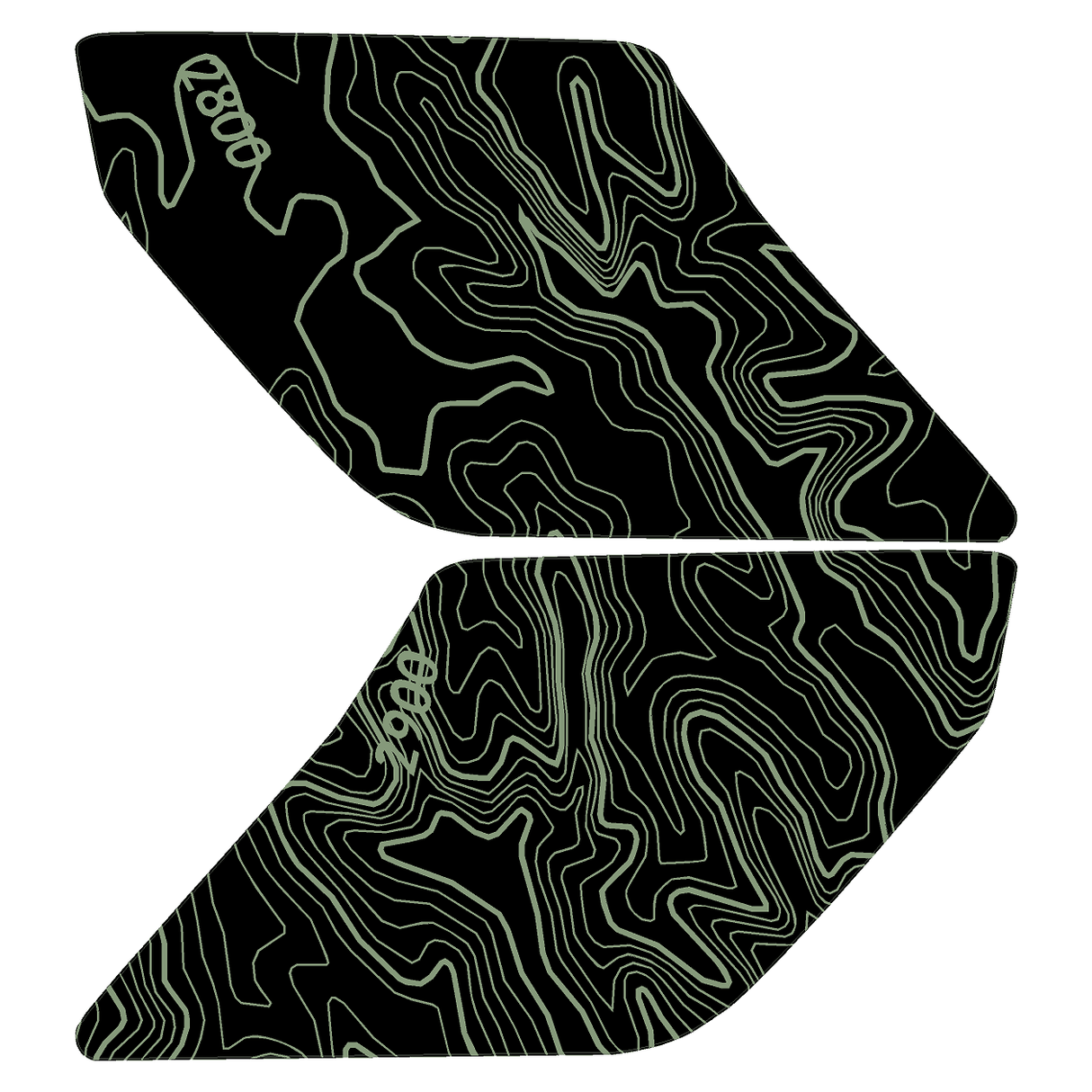 Topo Interior Door Handle Overlays - 2021+ Bronco