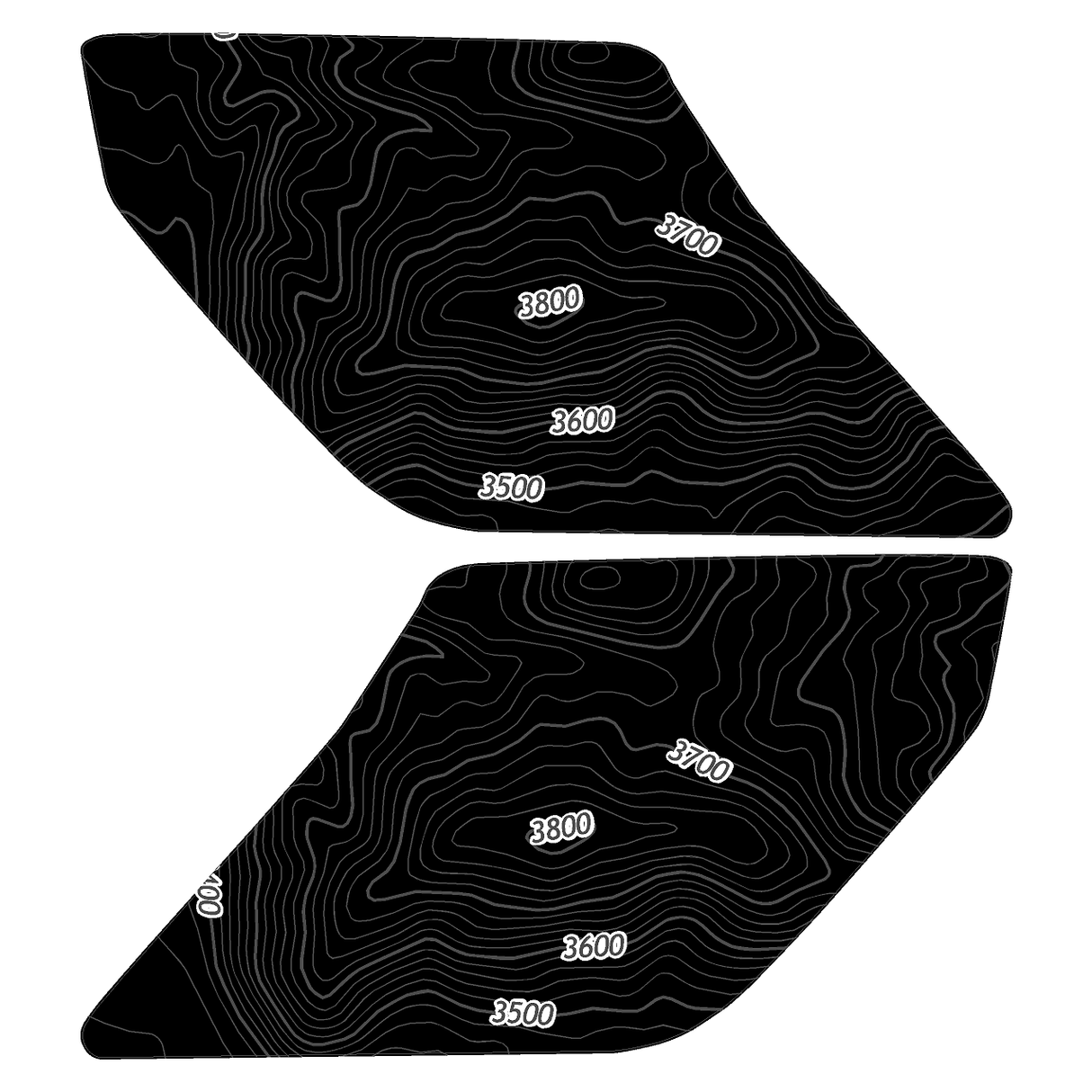 Topo Interior Lower Front Door Card Insert Overlays (Printed Series) - 2021+ Bronco 4 Door