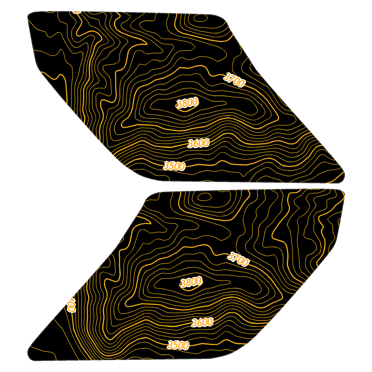 Topo Interior Sun Visor Overlays (Printed Series) - 2021+ Bronco (with Homelink)