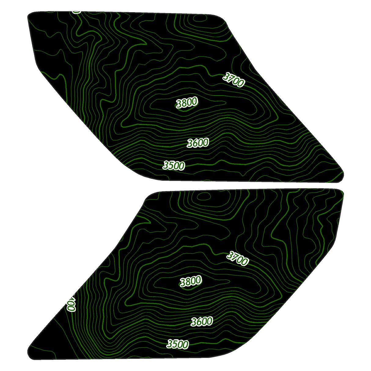 Topo Interior Door Handle Overlays - 2021+ Bronco