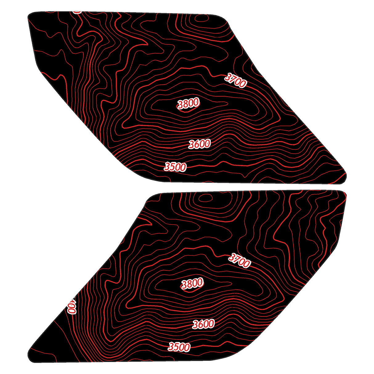 Topo Interior Door Handle Overlays - 2021+ Bronco