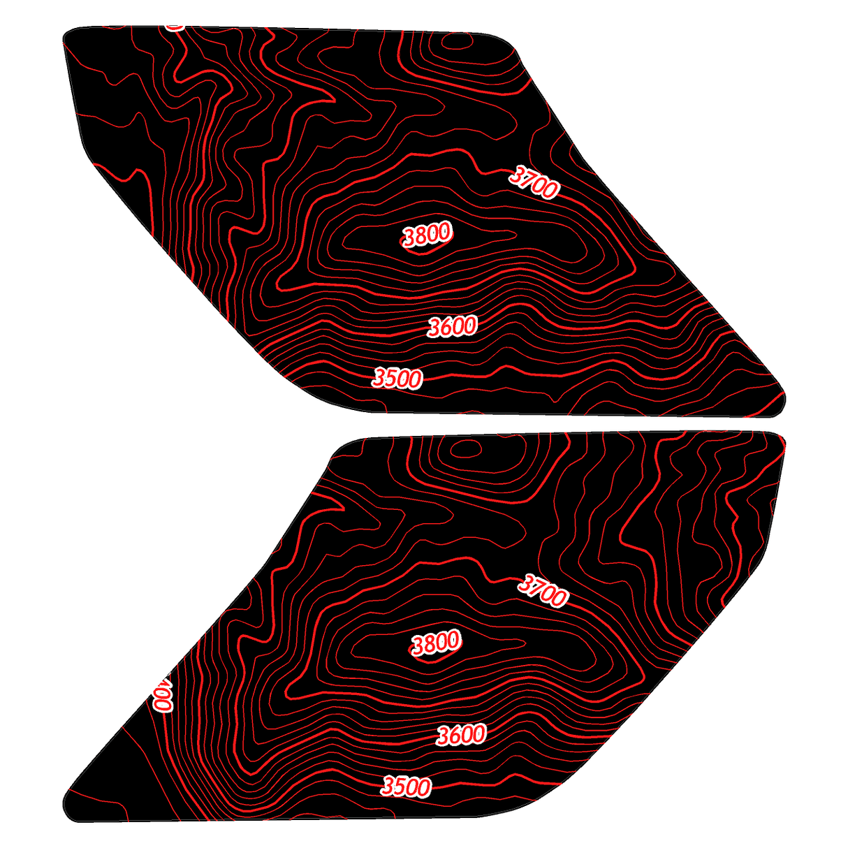 Topo Interior Door Handle Overlays - 2021+ Bronco