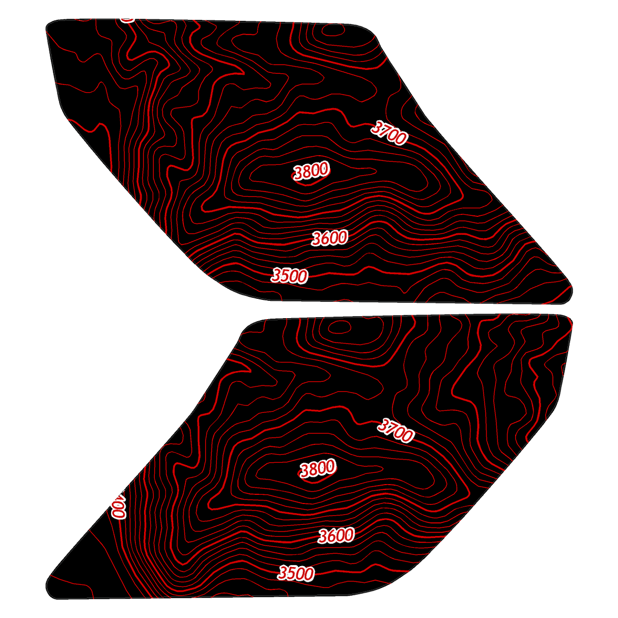 Topo Interior Sun Visor Overlays (Printed Series) - 2021+ Bronco (with Homelink)