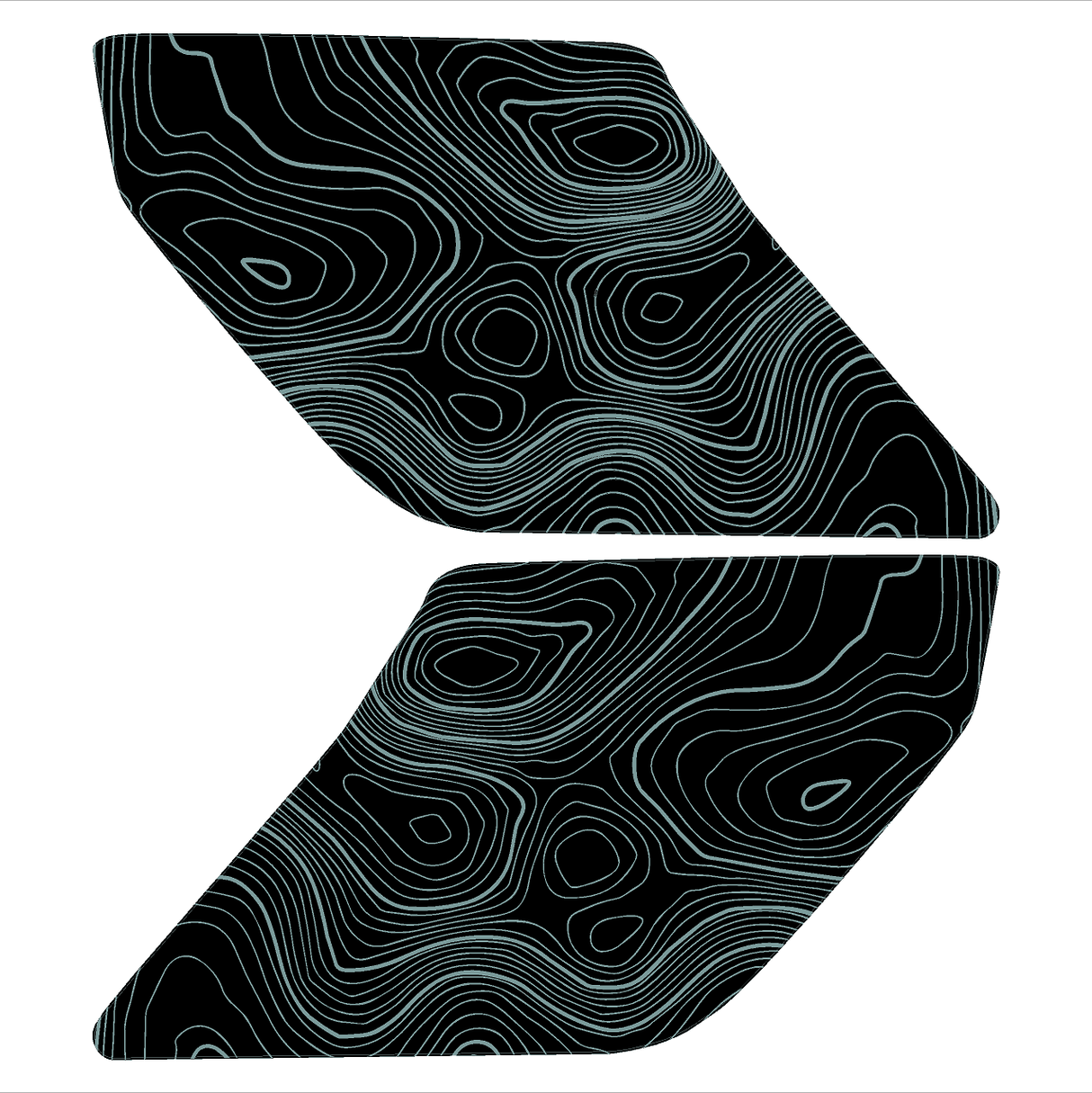 Topo Interior Lower Front Door Card Insert Overlays (Printed Series) - 2021+ Bronco 4 Door