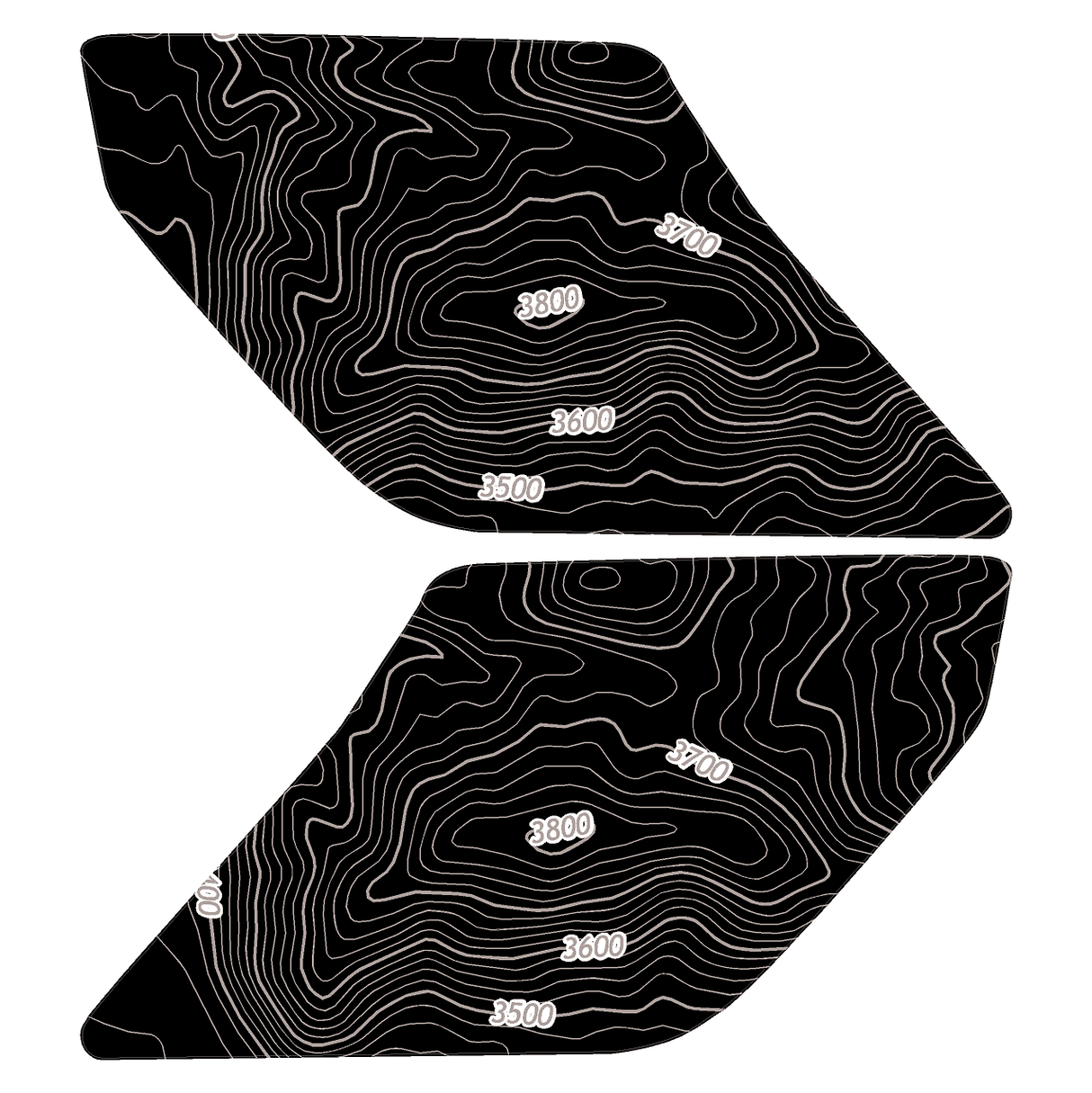 Topo Interior Lower Front Door Card Insert Overlays (Printed Series) - 2021+ Bronco 4 Door