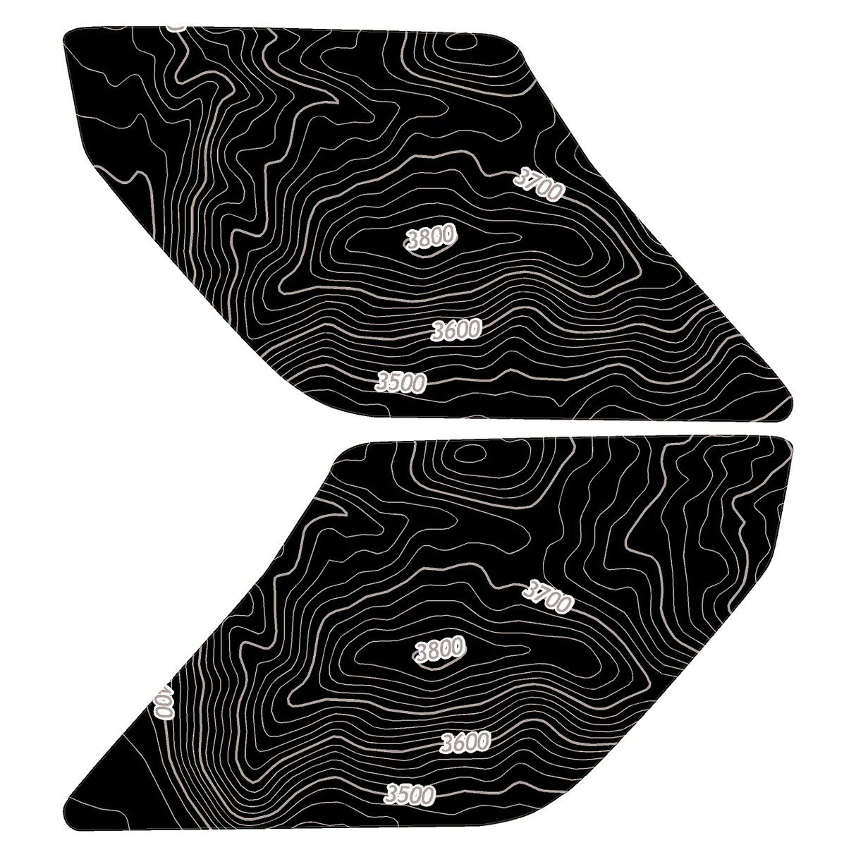 Topo Interior Door Handle Overlays - 2021+ Bronco