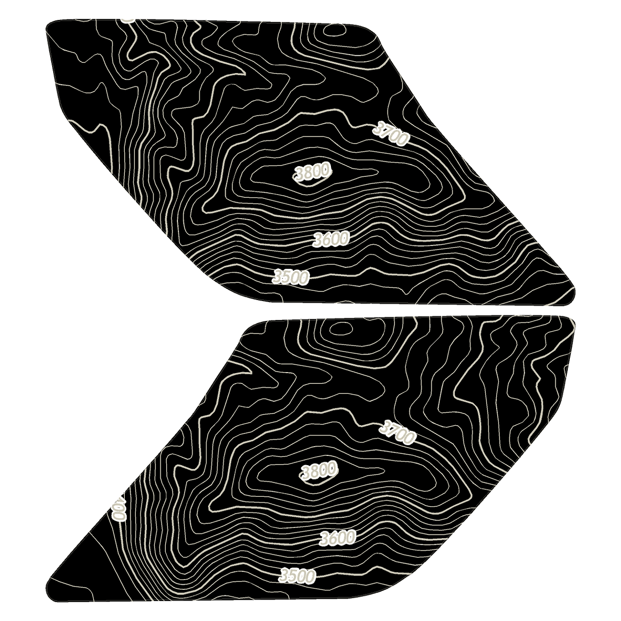 Topo Interior Lower Front Door Card Insert Overlays (Printed Series) - 2021+ Bronco 4 Door