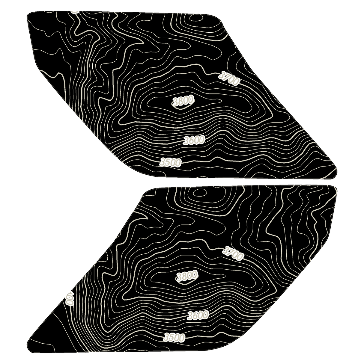 Topo Interior Door Handle Overlays - 2021+ Bronco