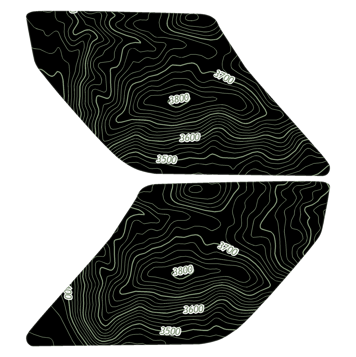 Topo Interior Door Handle Overlays - 2021+ Bronco