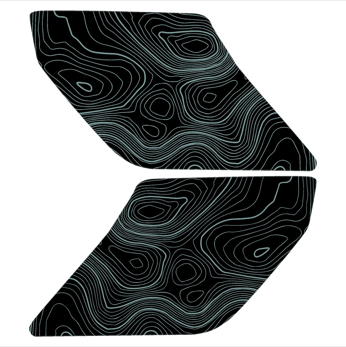 Topo Interior Sun Visor Overlays (Printed Series) - 2021+ Bronco (NO Homelink)