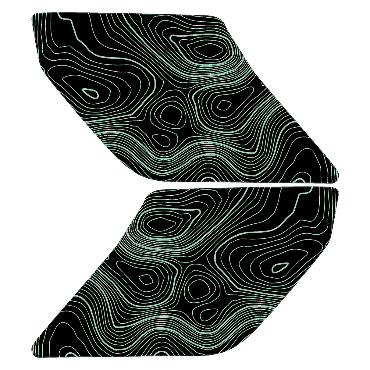 Topo Interior Lower Front Door Card Insert Overlays (Printed Series) - 2021+ Bronco 4 Door