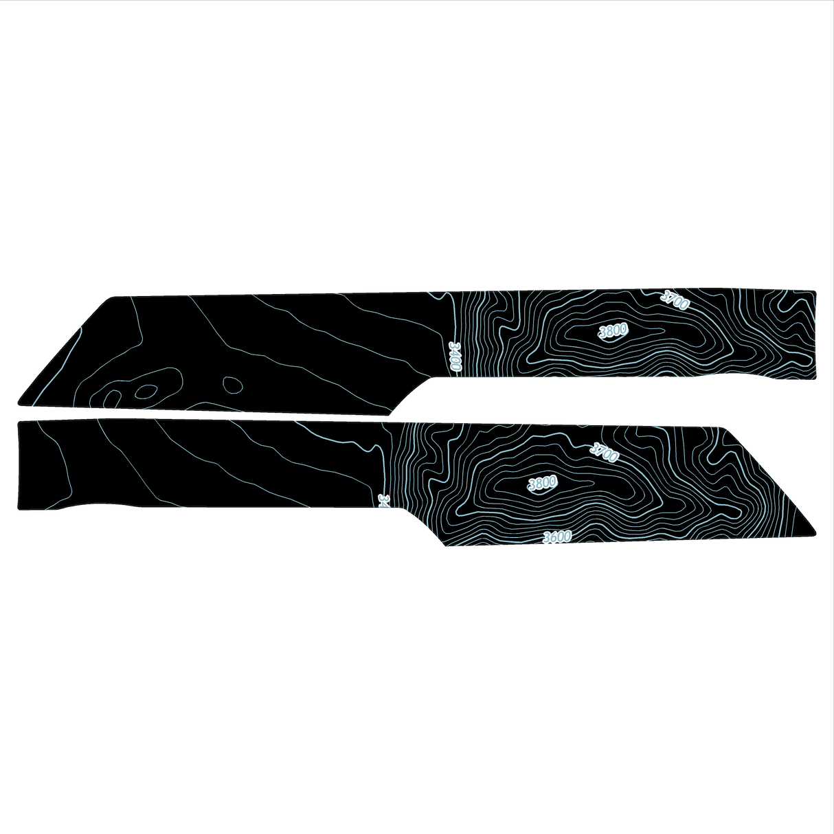 Topo Front Interior Upper Door Card Insert Overlays (Printed Series) - 2021+ Bronco 4 Door