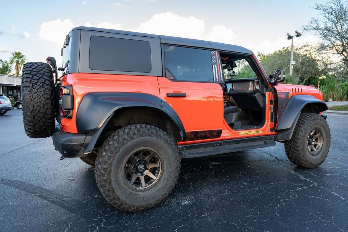 Topo Rear Window Triangle Overlay (Printed Series) - 2021+ Bronco 4 Door