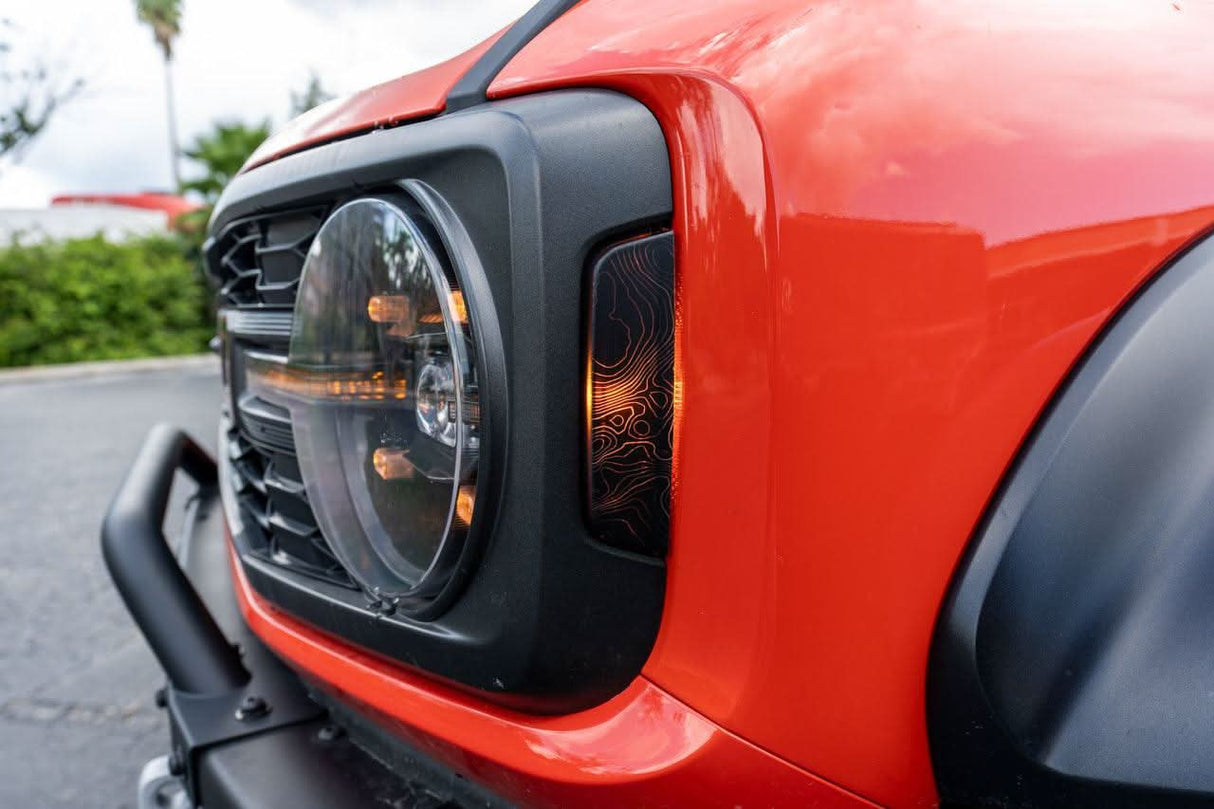 Topo Sidemarker Overlays (Front Only, Printed Series) - 2021+ Bronco (ALL)