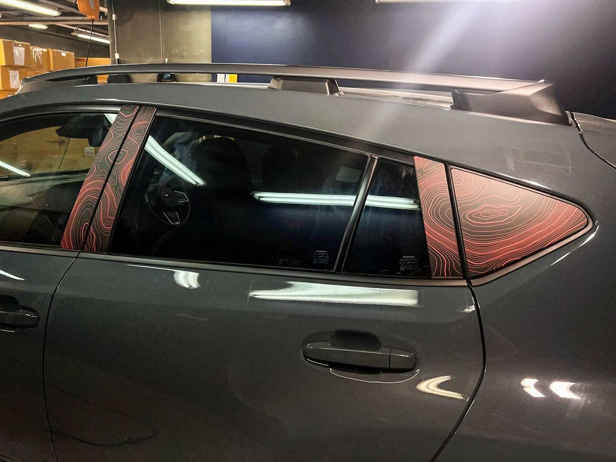 Topographic Map Pillar Overlays - 2024+ Crosstrek