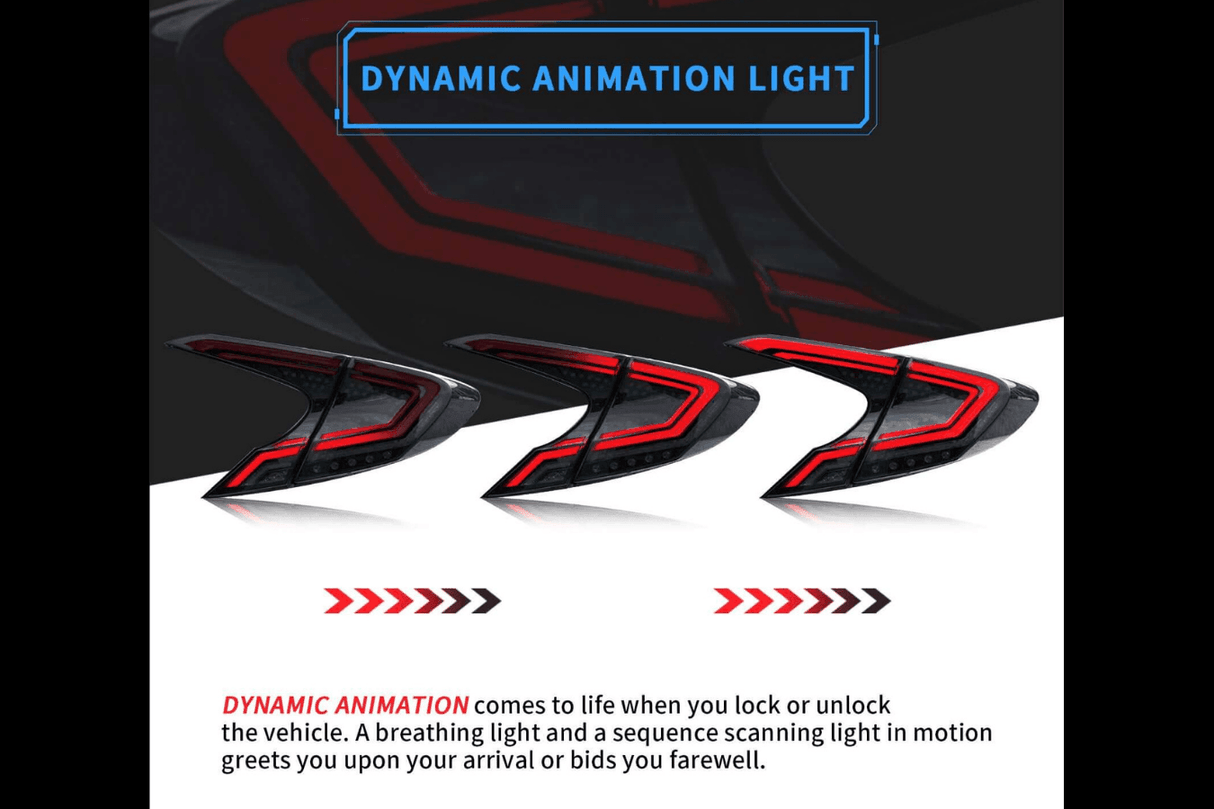 Toyota CHR / C-HR Smoked Full LED Tail Lights (2018-2020) - K2 Industries