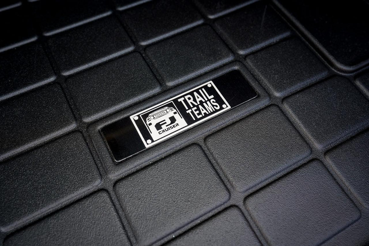 Toyota FJ Cruiser "Trail Teams" Weathertech Floor Mat Logo (Etched Metal) - Universal