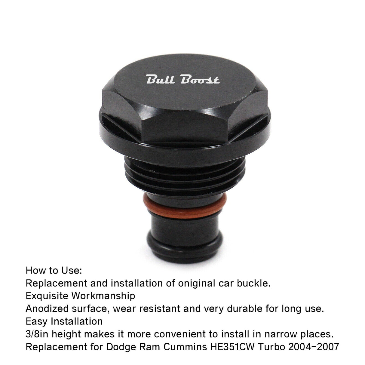2004-2007 Dodge Ram Cummins HE351CW Turbo Solenoid Plug Billet BLACK