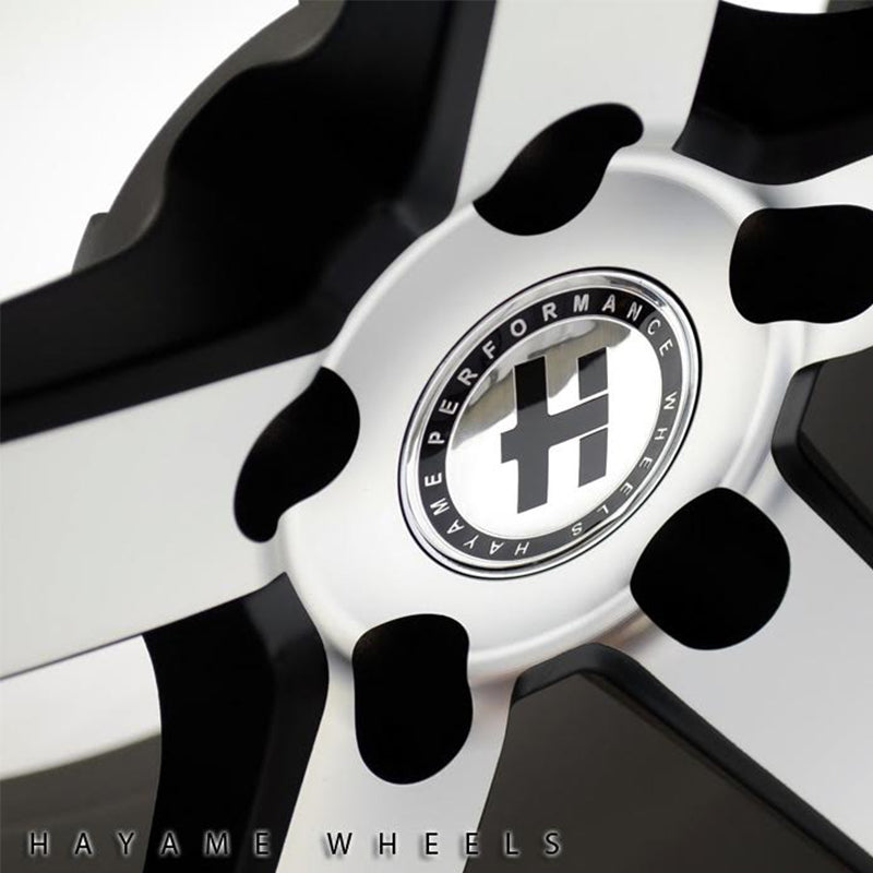 19x8.5 19x9.5 Satin Black Hayame Wheel Rims Machined Face Staggered