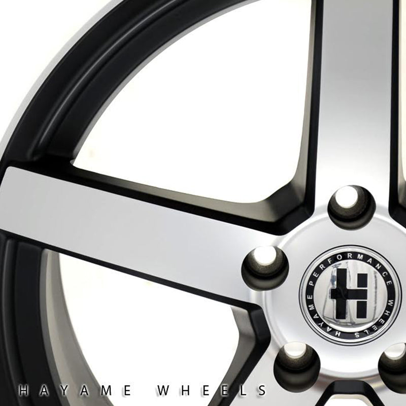 19x8.5 19x9.5 Satin Black Hayame Wheel Rims Machined Face Staggered