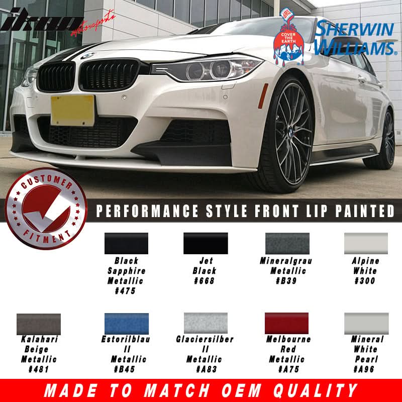 2012-2018Â BMW F30 3 Series P Style 2 Tone Painted Front Bumper Lip PP