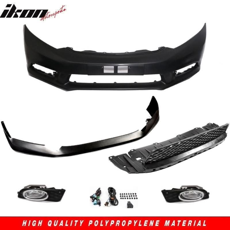 2012-2013Â Honda Civic 2Dr Front Bumper MD Lip Conversion Foglight PP