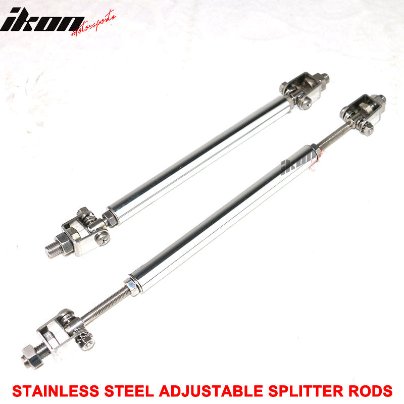 Universal 2PC 8-10.6" Front Bumper Splitter Strut Rods Stainless Steel