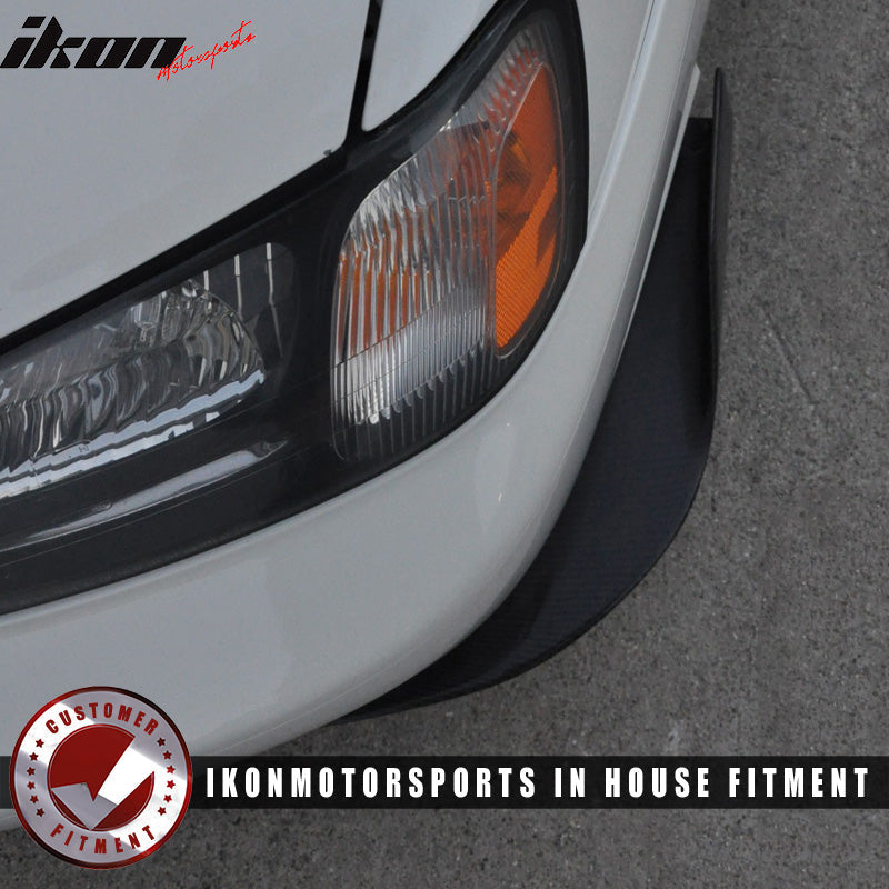 Universal Type 3 Front Bumper Lip Splitter Winglet Carbon Fiber