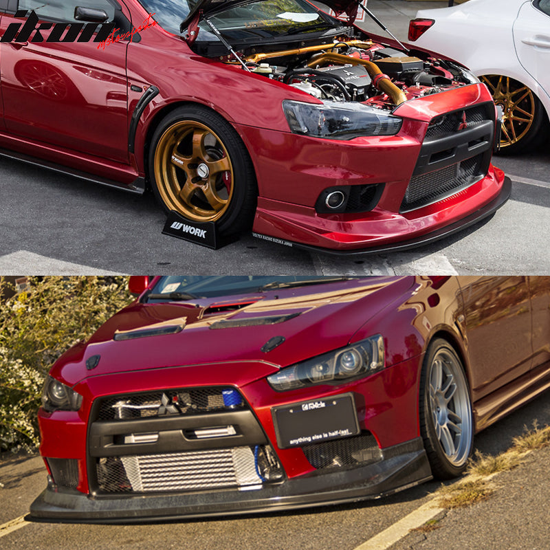 2008-2015 Mitsubishi Lancer EVO X 10 Front Splitter For VTX Voltex Lip