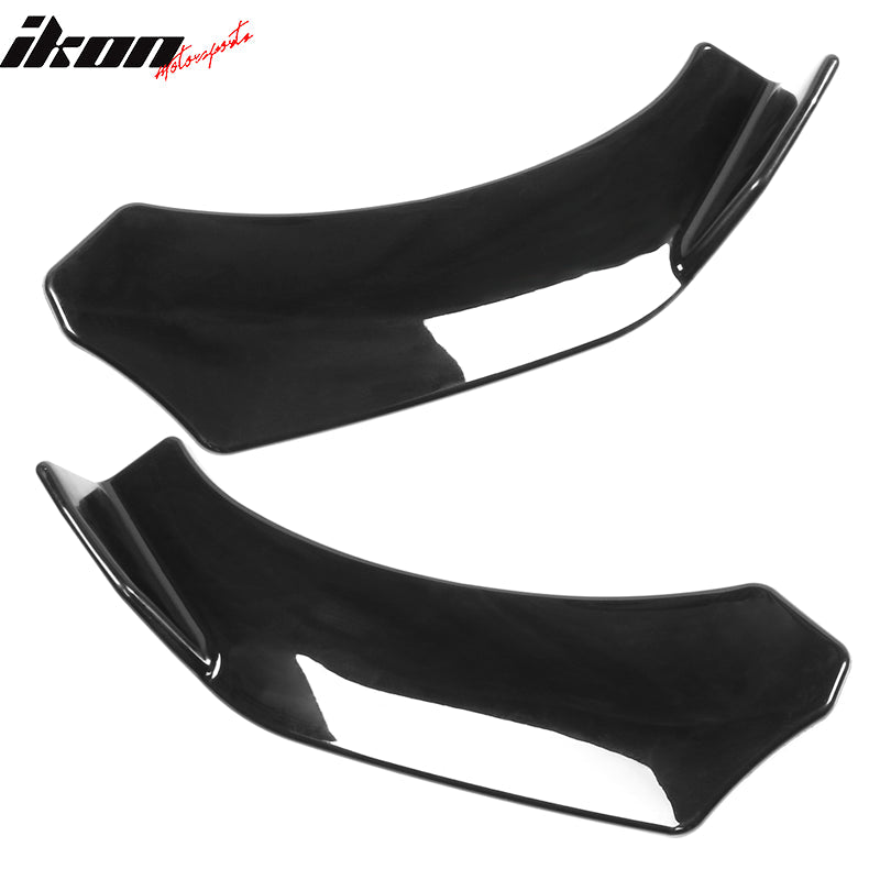 Universal Gloss Black Front Lip Splitter Chin Spoiler Air Dam 2PC