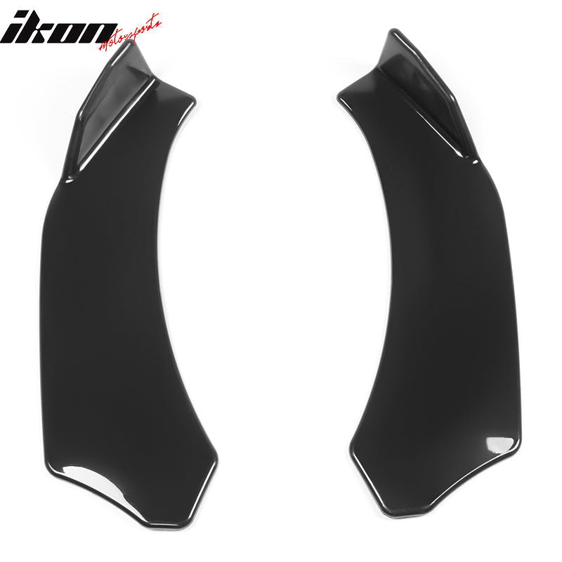 Universal Gloss Black Front Lip Splitter Chin Spoiler Air Dam 2PC