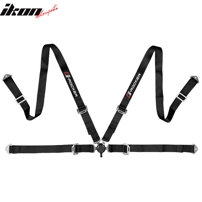 Universal Red Plaid Racing Seat Dual Slider Cam-lock Belt PU Carbon