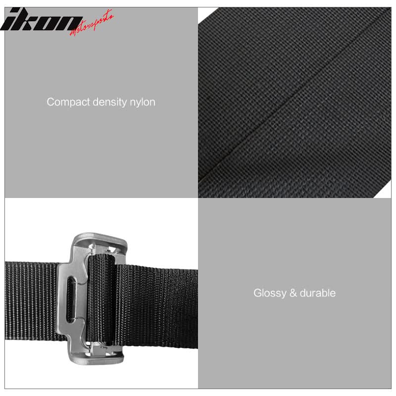 Universal Red Plaid Racing Seat Dual Slider Cam-lock Belt PU Carbon