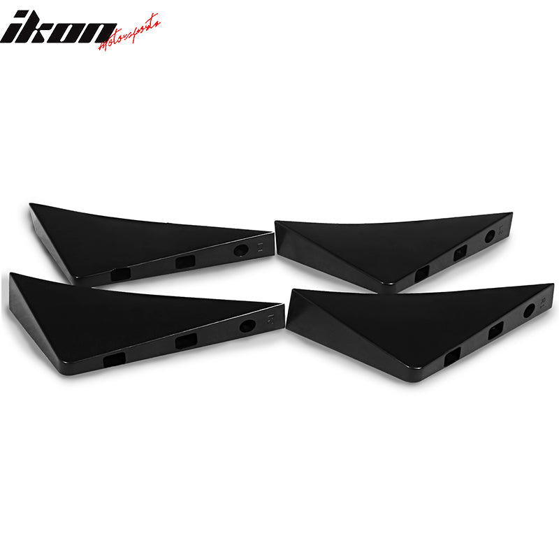 Universal Unpainted Rear Bumper Lip Diffuser Shark Fins ABS 4PC