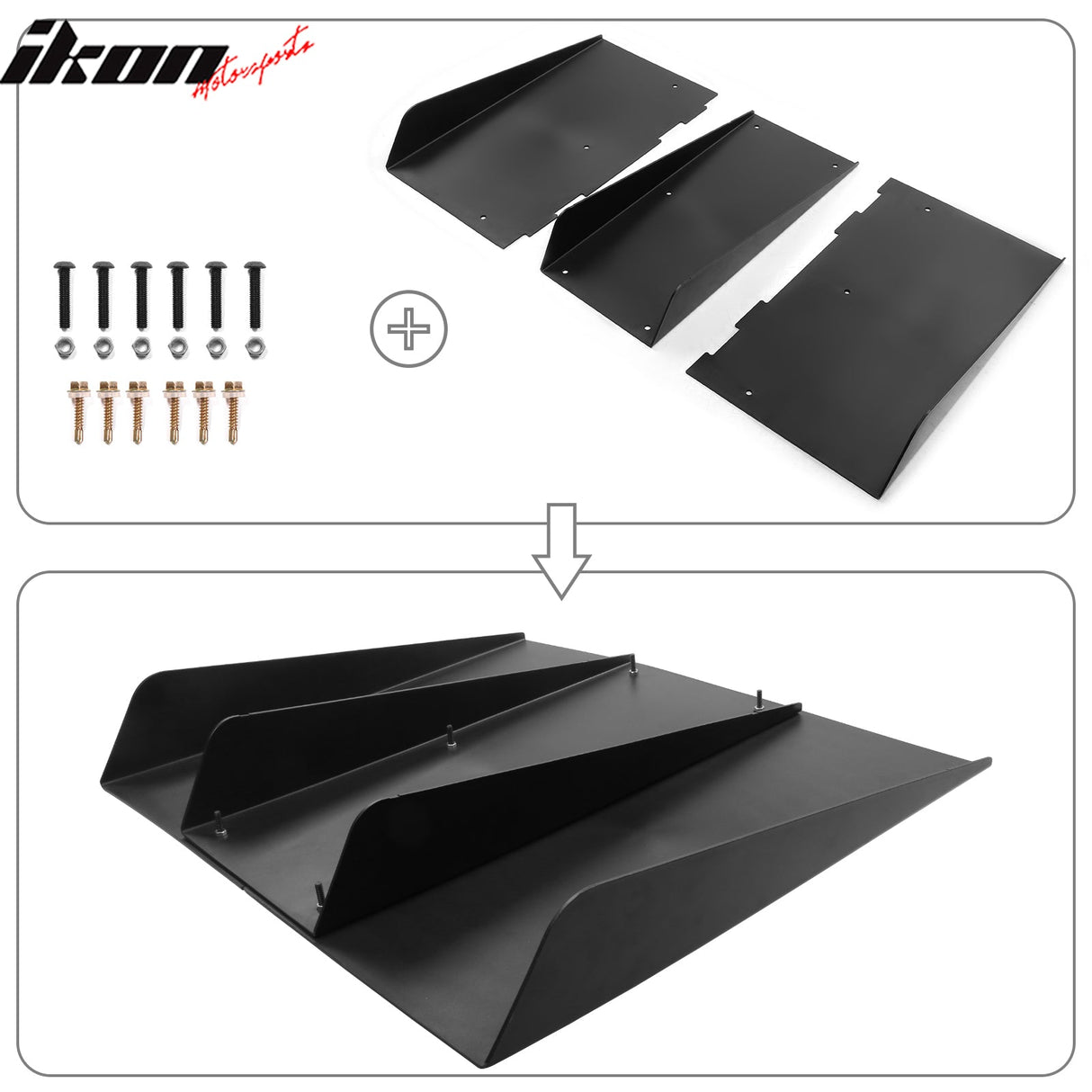 Universal Unpainted 22x20" Rear Bumper Lip Diffuser Assembly Cover ABS