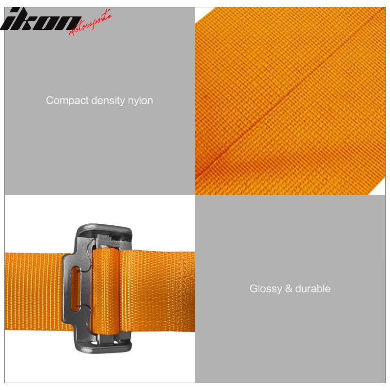 Universal 4 Point Cam-Lock Orange Racing Harness Seat Belt Nylon