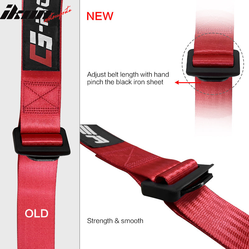 Universal 4 Point Buckle Red Racing Harness Racing Seat Belt Nylon