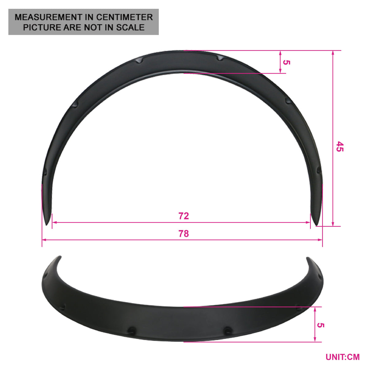 Universal Fitment ZG Ikon V3 50mm Wide Unpainted Front Fender Flare PP